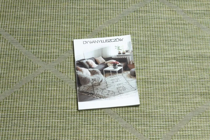 Dywan SZNURKOWY SIZAL płaskotkany PATIO 3075 romby zielony / beż