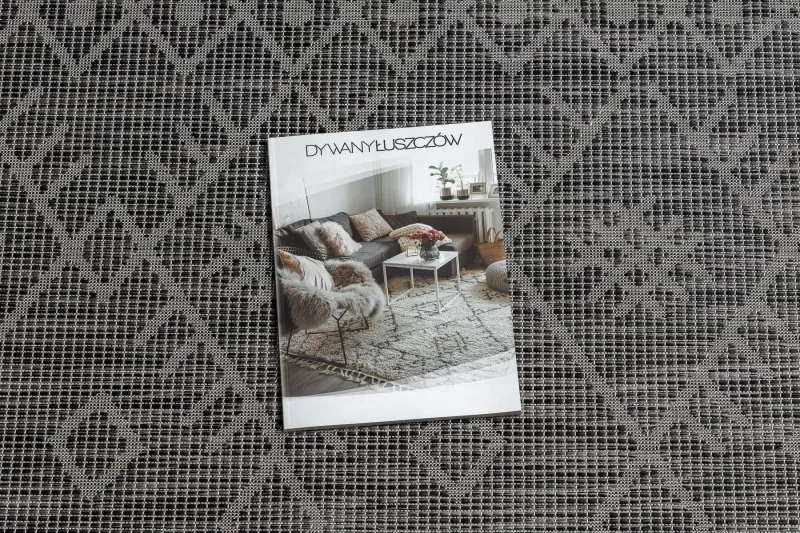Alfombra sisal PATIO 3077 Boho Tejido plano - negro
