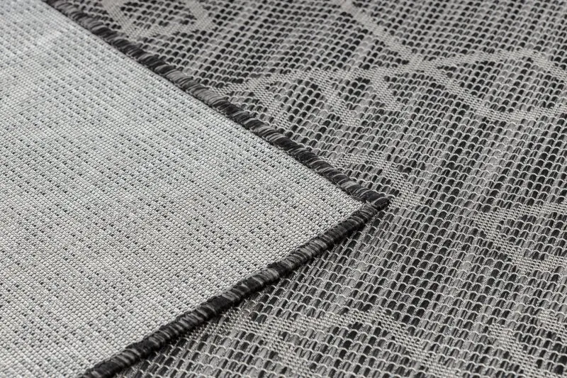 Alfombra sisal PATIO 3077 Boho Tejido plano - negro