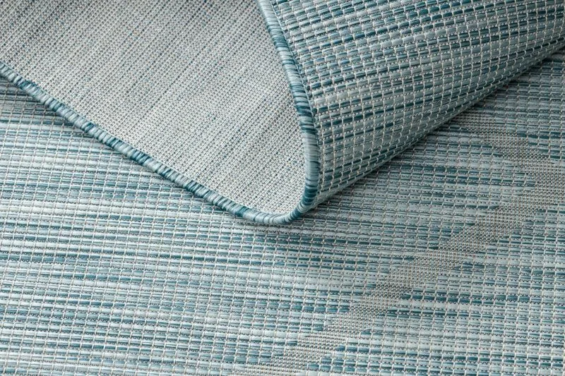 Alfombra sisal PATIO 3075 Diamantes Tejido plano - turquesa