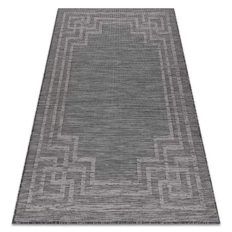 Alfombra sisal PATIO 3071 Griego marco Tejido plano - negro