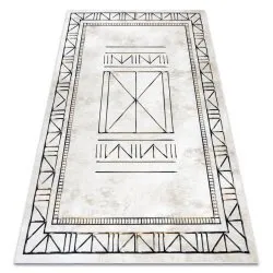 ANTIKA alfombra 125 tek, marco moderno, griego lavable - beige / gris