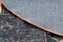 Dywan ANTIKA ancient chocolate, koło nowoczesny patchwork, grecki do prania - czarny / terakota
