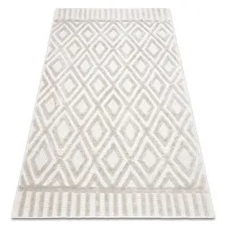 Alfombra SANTO sisal 58377 diamantes, geométrico, zigzag beige