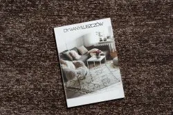 Dywan FLORENCE 24021 Jednolity, glamour, płasko tkany, frędzle - brązowy