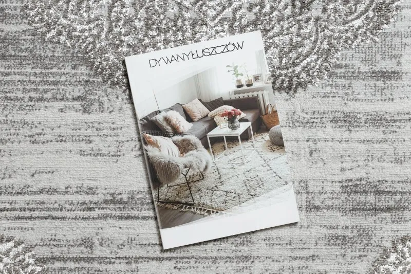 Dywan LIRA E1468 Rozeta, strukturalny, nowoczesny, glamour - szary