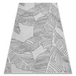 Alfombra LIRA E1482 Hojas, estructural, moderna, glamour - gris