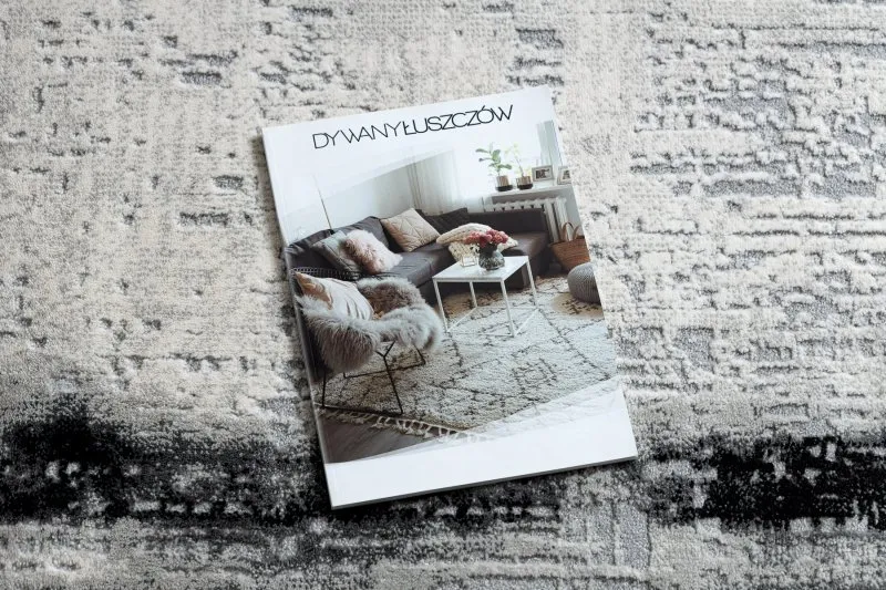 Dywan TULS nowoczesny, strukturalny, frędzle 51235 Vintage, przecierany, ramka antracyt