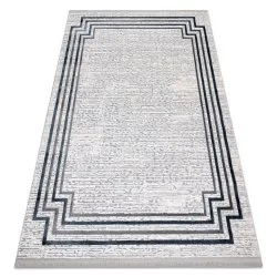 Alfombra TULS estructural, franjas 51242 Marco marfil / azul