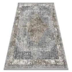 Alfombra TULS estructural, franjas 51323 vintage, Marco, Rosetón marfil / gris