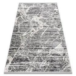 Alfombra TULS estructural, franjas 51322 moderna, Mármol gris / marfil