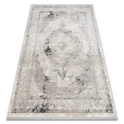 Alfombra TULS estructural, franjas 51321 vintage, Marco, Rosetón beige / gris