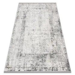 Alfombra TULS estructural, franjas 51324 vintage, Marco marfil / gris