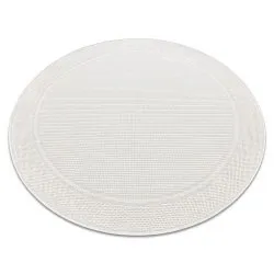 Alfombra MIMO 5979 circulo sisal exterior marco color blanco