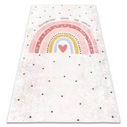 Alfombra lavable JUNIOR 51300.802 Arcoiris, puntos para niños antideslizante - beige