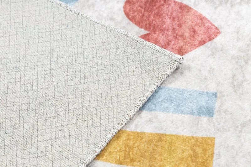 Alfombra lavable JUNIOR 51300.802 Arcoiris, puntos para niños antideslizante - beige
