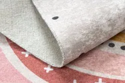 Alfombra lavable JUNIOR 51300.802 Arcoiris, puntos para niños antideslizante - beige