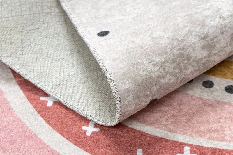 Alfombra lavable JUNIOR 51300.802 Arcoiris, puntos para niños antideslizante - beige