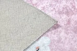 Alfombra lavable JUNIOR 52063.802 Arcoiris, nubes para niños antideslizante - rosado