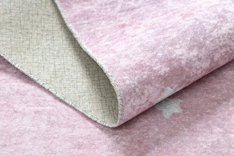 Alfombra lavable JUNIOR 52063.802 Arcoiris, nubes para niños antideslizante - rosado