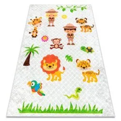 Alfombra lavable JUNIOR 52104.801 Safaris, animales para niños antideslizante - gris