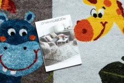 Dywan do prania JUNIOR 51858.802 Zwierzęta, Afryka dla dzieci, antypoślizgowy - szary