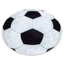 Alfombra lavable JUNIOR 51553.802 circulo futbol para niños antideslizante - negro / blanco