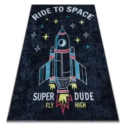 Alfombra lavable JUNIOR 52069.801 Cohete espacial para niños antideslizante - negro