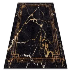 Alfombra lavable MIRO 51333.801 Mármol, marco antideslizante - negro / oro