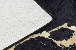 Alfombra lavable MIRO 51333.801 Mármol, marco antideslizante - negro / oro