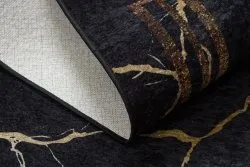 Alfombra lavable MIRO 51333.801 Mármol, marco antideslizante - negro / oro