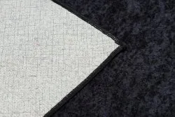 Alfombra lavable MIRO 51518.805 Hojas, marco antideslizante - negro / oro