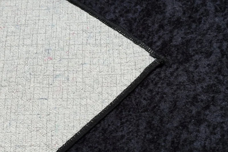 Alfombra lavable MIRO 51518.805 Hojas, marco antideslizante - negro / oro