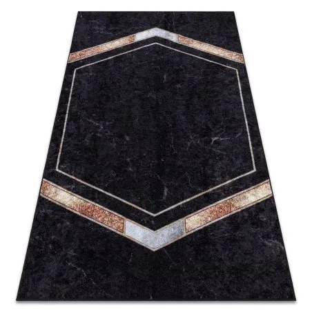 Alfombra lavable MIRO 52025.802 Mármol, geométrico antideslizante - negro