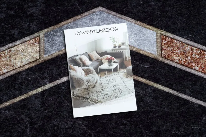 Alfombra lavable MIRO 52025.802 Mármol, geométrico antideslizante - negro