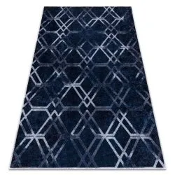 Alfombra lavable MIRO 51805.802 Geométrico, enjerado antideslizante - azul