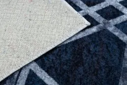 Alfombra lavable MIRO 51805.802 Geométrico, enjerado antideslizante - azul