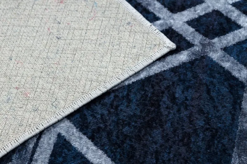 Alfombra lavable MIRO 51805.802 Geométrico, enjerado antideslizante - azul