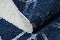 Alfombra lavable MIRO 51805.802 Geométrico, enjerado antideslizante - azul