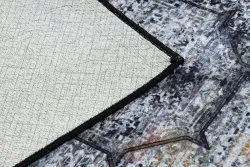 Alfombra lavable MIRO 51453.805 Rosetón, vintage antideslizante - gris