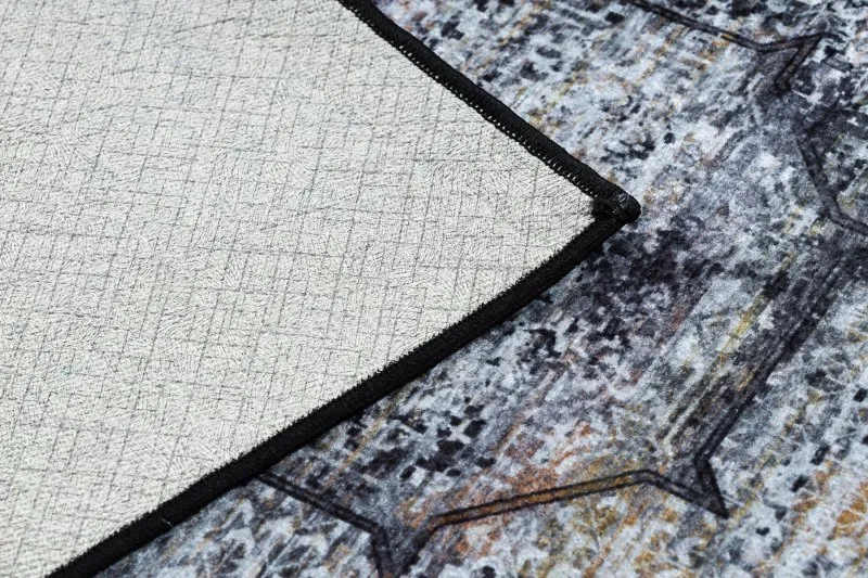 Alfombra lavable MIRO 51453.805 Rosetón, vintage antideslizante - gris