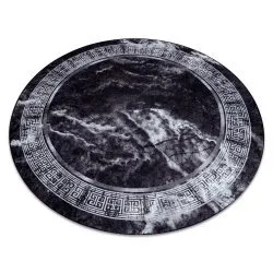 Alfombra lavable MIRO 51199.807 circulo Mármol, griego antideslizante - negro / blanco