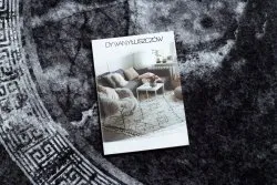 Alfombra lavable MIRO 51199.807 circulo Mármol, griego antideslizante - negro / blanco