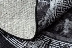 Alfombra lavable MIRO 51199.807 circulo Mármol, griego antideslizante - negro / blanco