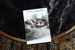 Alfombra lavable MIRO 51199.806 circulo Mármol, griego antideslizante - negro / dorado