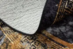 Alfombra lavable MIRO 51199.806 circulo Mármol, griego antideslizante - negro / dorado
