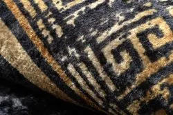 Alfombra lavable MIRO 51199.806 circulo Mármol, griego antideslizante - negro / dorado