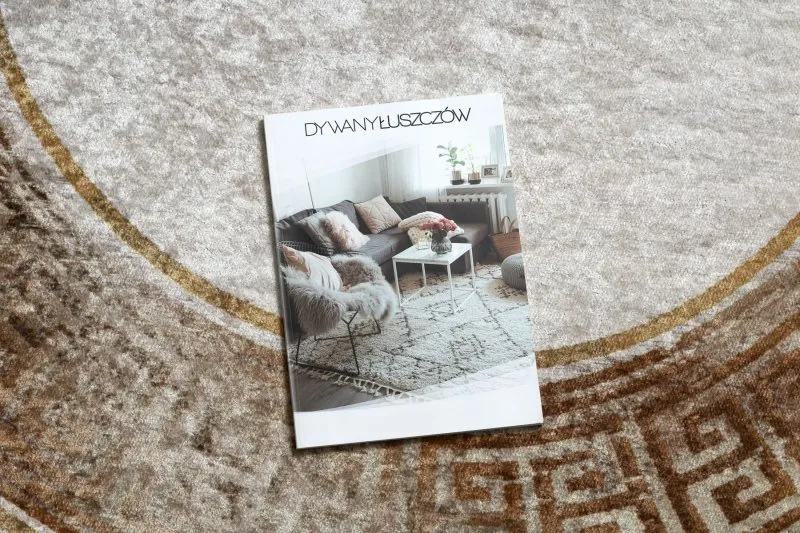 Dywan do prania MIRO 51236.807 koło Marmur, grecki antypoślizgowy - beż / złoty