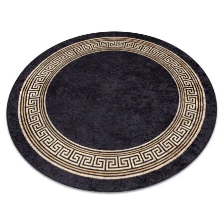 Alfombra lavable MIRO 51360.802 circulo Griego antideslizante - negro / dorado