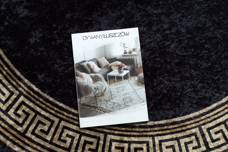 Alfombra lavable MIRO 51360.802 circulo Griego antideslizante - negro / dorado